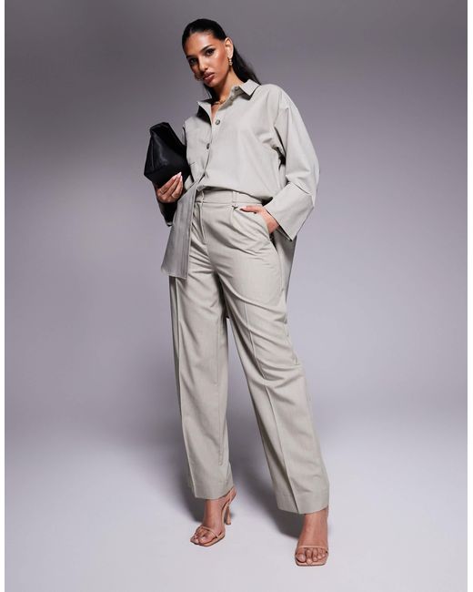 River Island Gray Wide Leg Tailored Trouser Co-ord