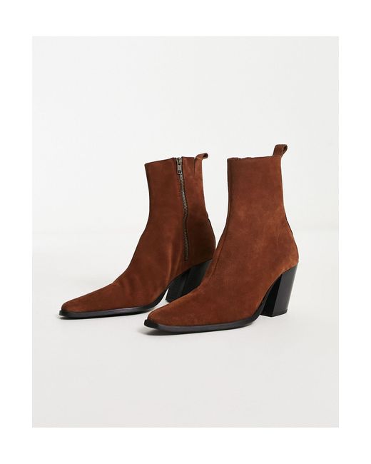 ASOS Blue Heeled Chelsea Boots With Angled Heel for men