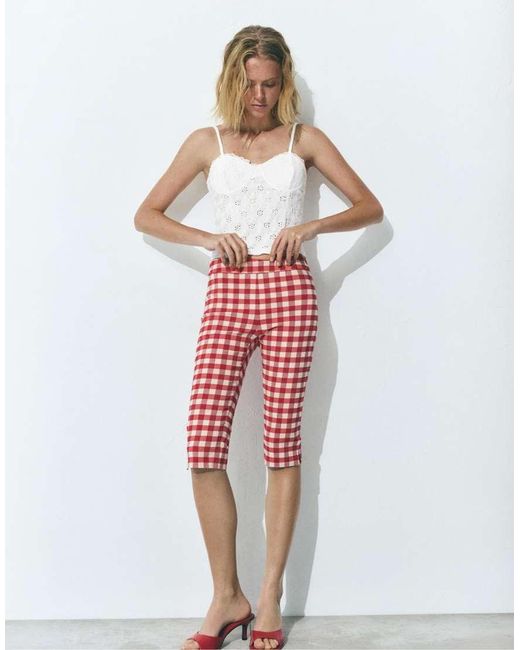 Pull&Bear White Strappy Swiss Embroidered Top