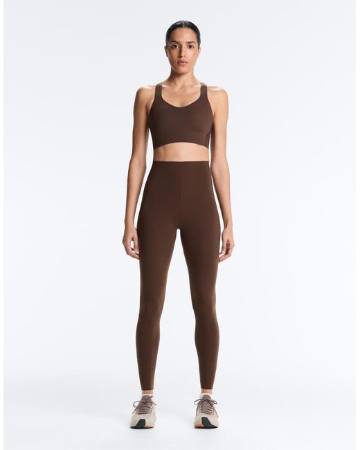 Oysho White Compressive Core Control Ankle-length leggings