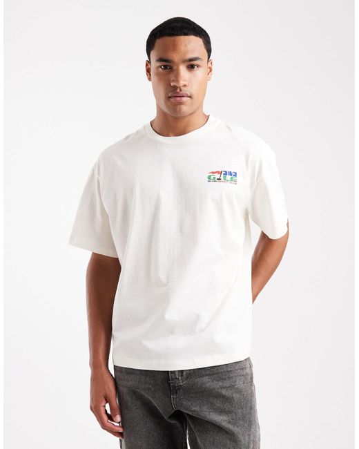 Jack & Jones Gray Oversized T-shirt With Golf Print for men