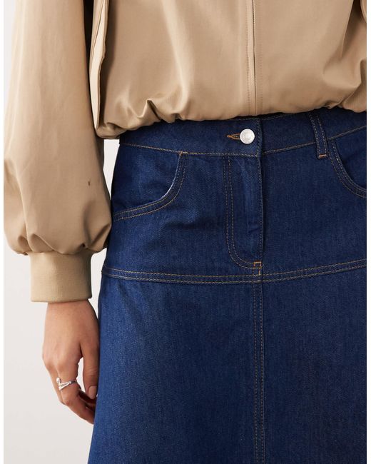 ASOS Blue – tellerrock aus denim