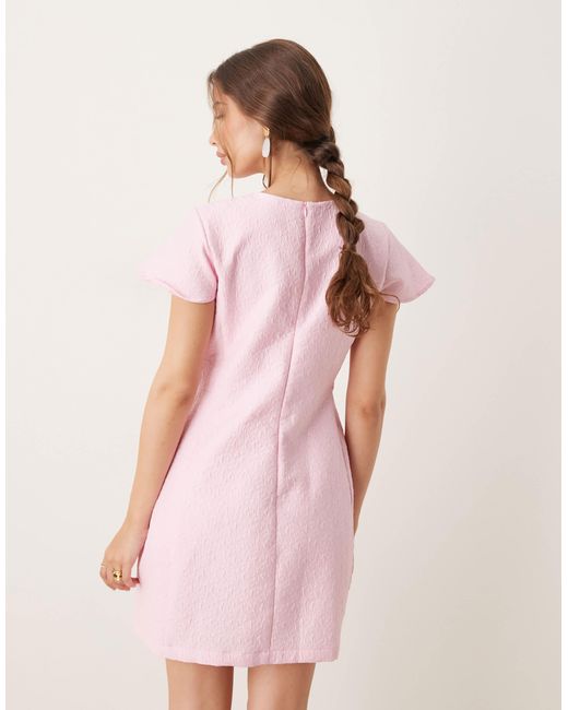 Sister Jane Pink Dream Jewelled Button Jacquard Mini Dress for men