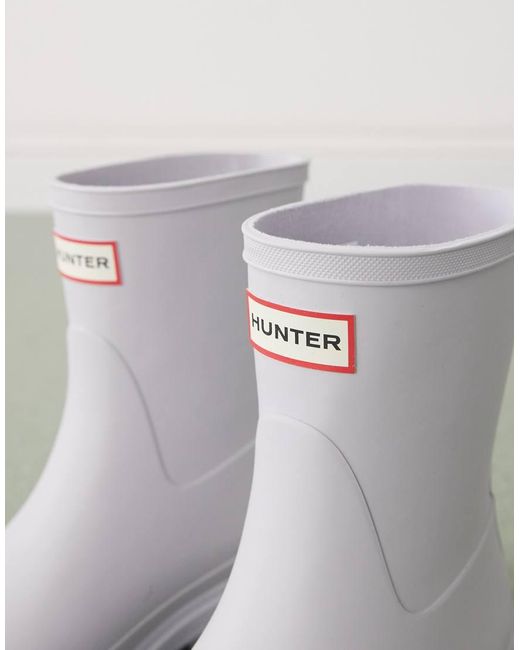 Hunter Gray Downpour Short Wellington Boots