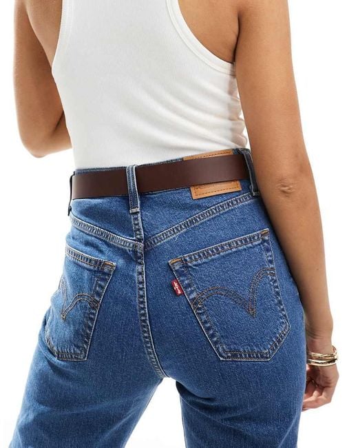 Levi's Blue Arletha Reversible Belt With Buckle