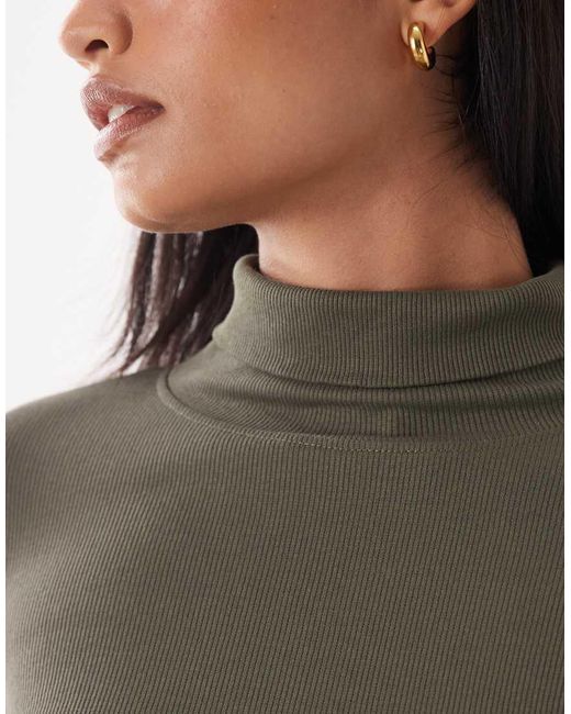 Brave Soul Blue Long Sleeve Ribbed Rollneck Top