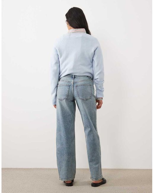 Miss Selfridge Blue Straight Leg Jeans