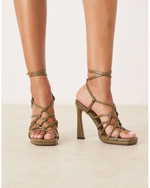 ASOS Natural Note Knotted Detail Caged High Heel Sandals