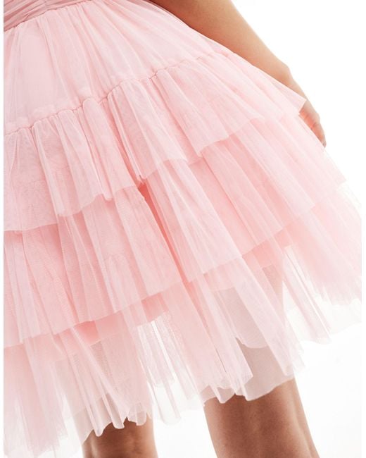 Madison - robe courte LACE & BEADS en coloris Pink