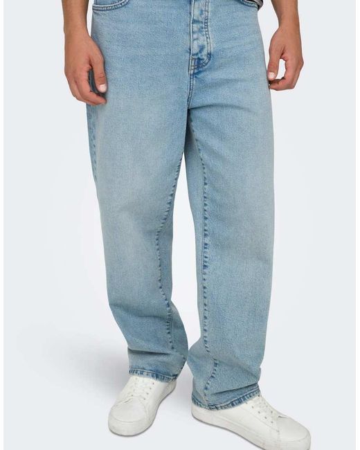 Only & Sons Blue Loose-Fit Jeans for men