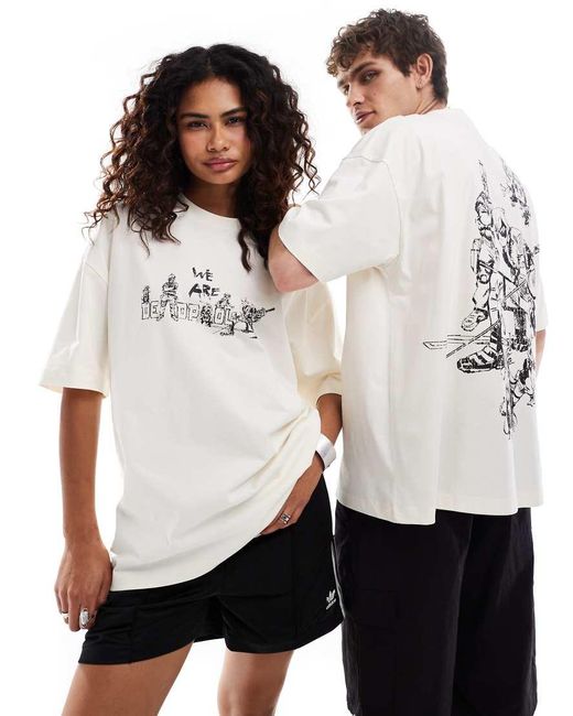 ASOS White Marvel Oversized T-Shirt With Deadpool Prints