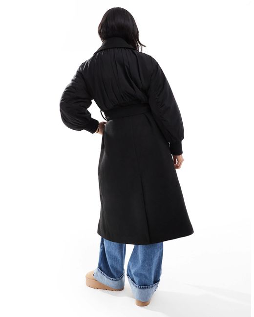 ASOS Blue Asos Design Petite Spliced Formal Bomber Coat