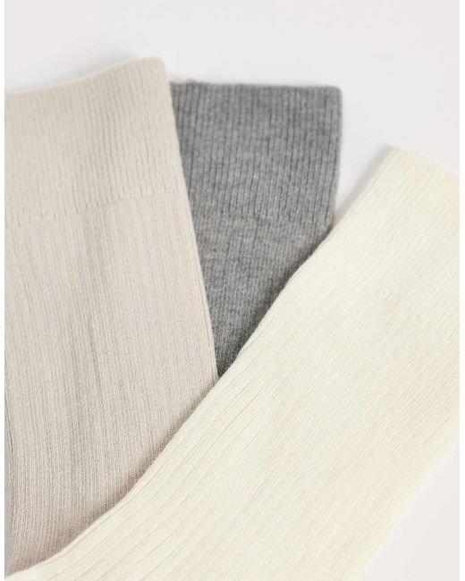 ARKET White 3 Pack Cotton Rich Rib Socks