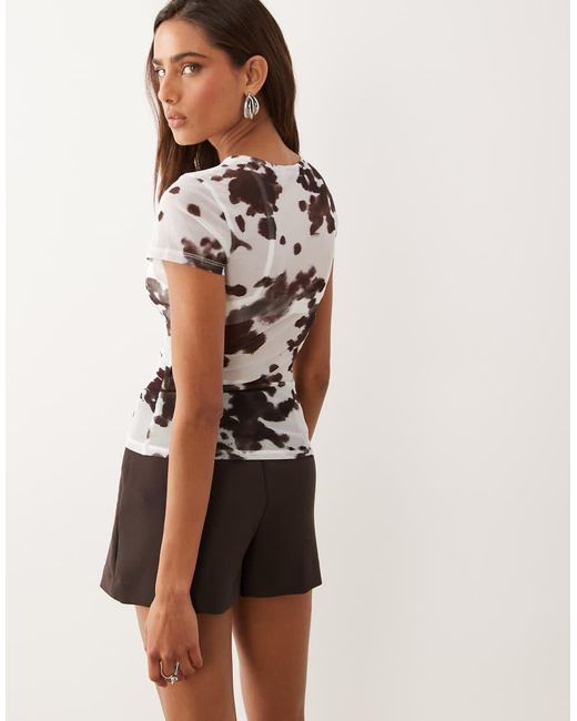 ASOS Brown Sheer Mesh Baby Tee