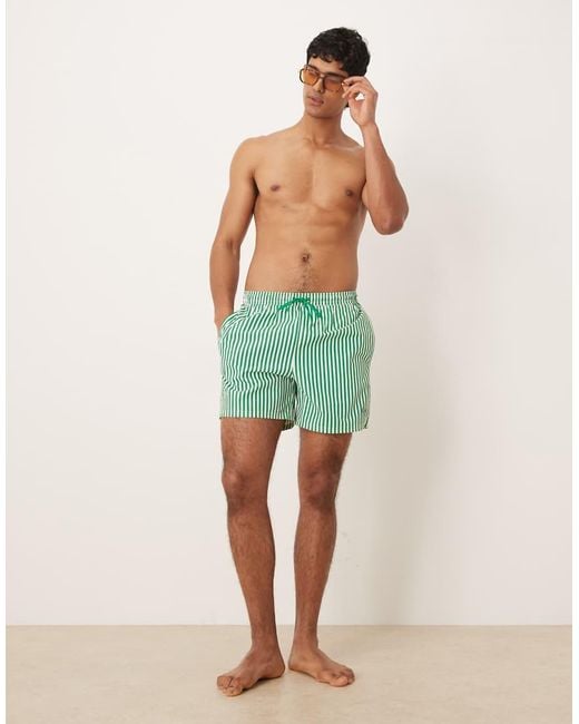 Calvin Klein Green Drawstring Waist Swim Short for men