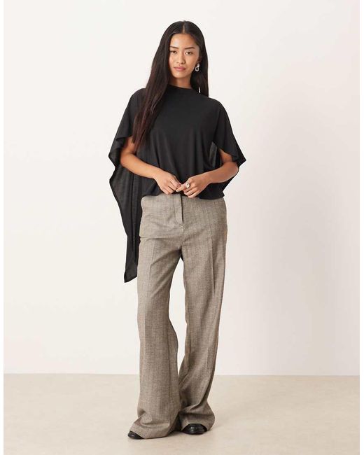 ASOS White Draped Sleeve Detail Long Sleeve Top