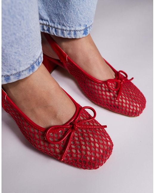 Public Desire Red – lover – ballerinas aus netzstoff