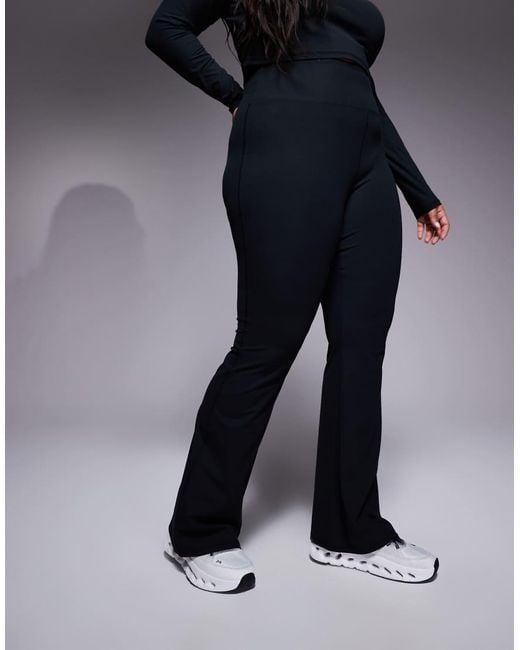 4505 Black Curve Rib Wide Leg Dance Pant