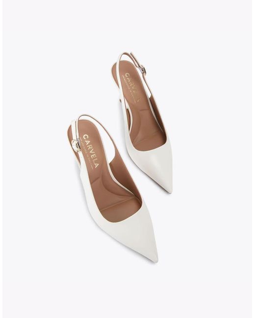 Carvela Kurt Geiger White Spirit Sling Heeled Shoes