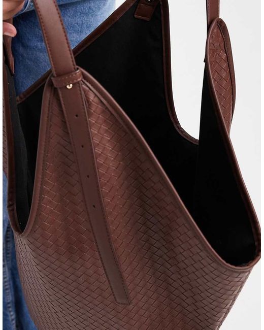 ASOS Geweven Tote Tas Met Handvat in het Brown