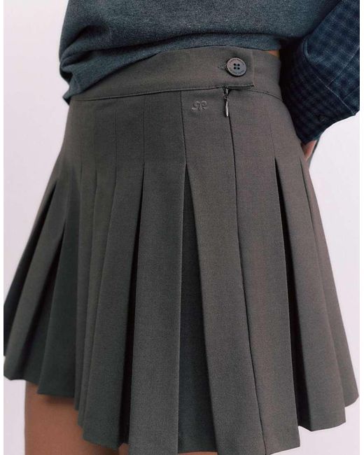 Pull&Bear Blue Pleated Mini Skirt