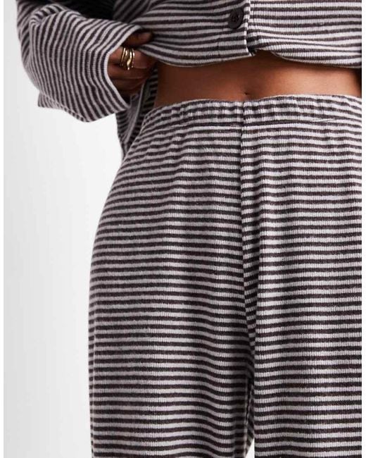 Miss Selfridge Gray Striped Pants - Part Of A Set