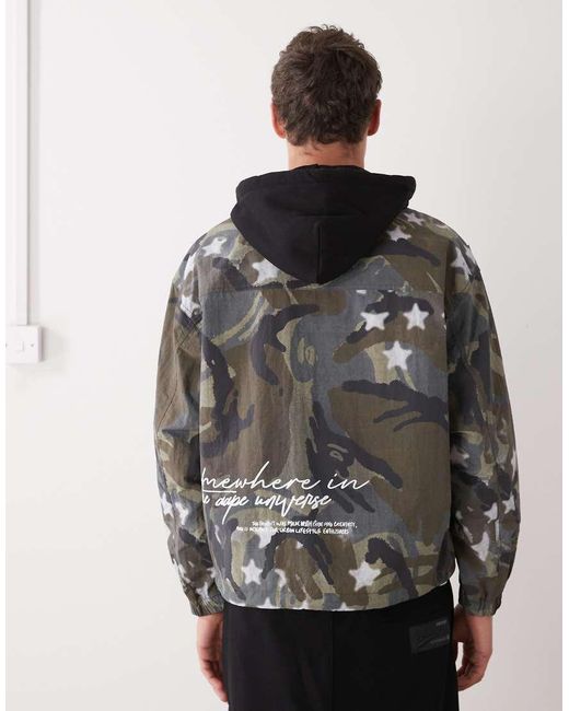 Aape By A Bathing Ape Gray Aape By A Bathing Ape Boxy Long Sleeve Shirt for men