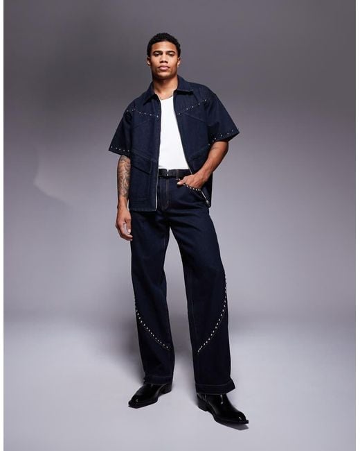 Liquor N Poker Jeans Met Studs in het Blue voor heren