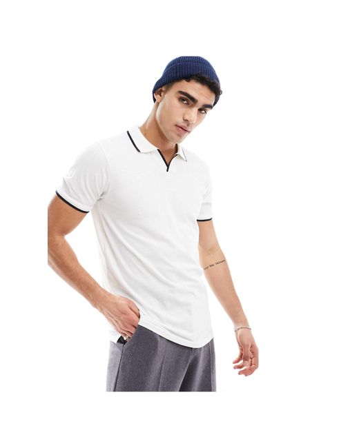 Brave Soul White Tipped Trophy Neck Polo for men