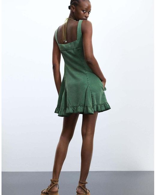 Desigual Green Short Lyocell Dress