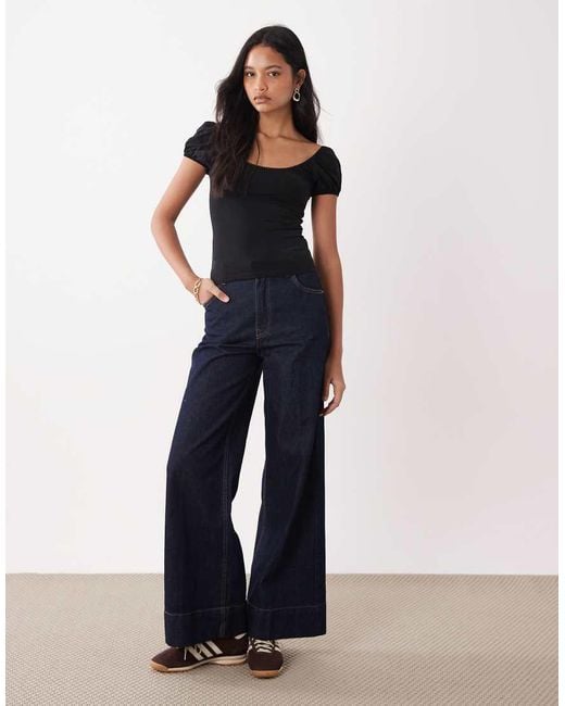 Miss Selfridge Blue 2 Pack Milkmaid Top