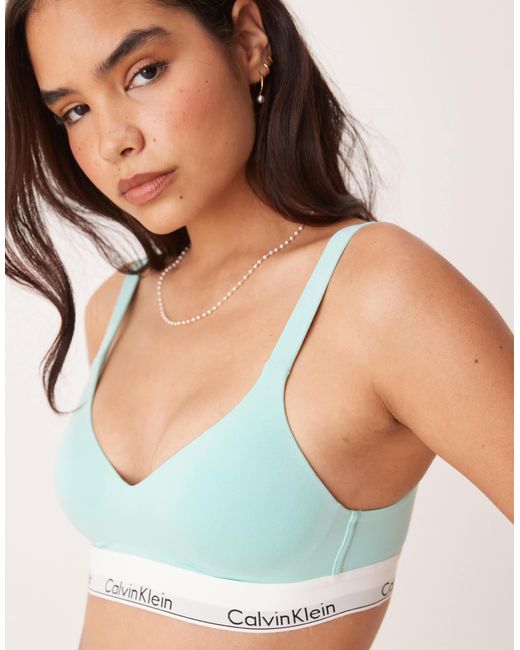 Calvin Klein Blue Modern Cotton Lift Bralette