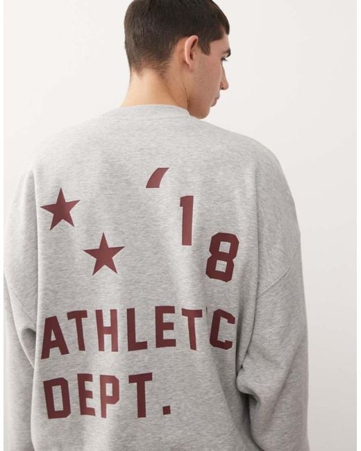 Collusion Gray Branded Sweatshirt With Back Print for men