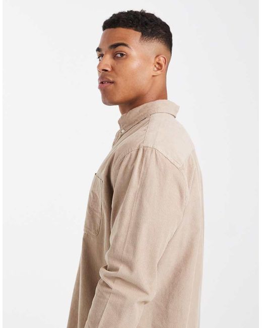 Jack & Jones Natural Cord Shirt With Pocket for men