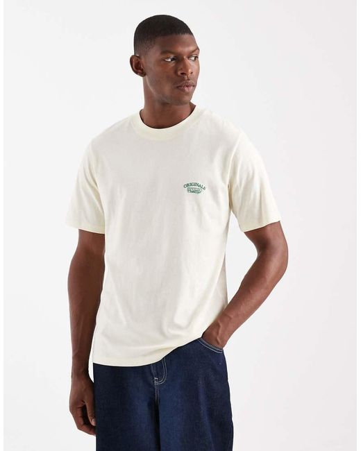 Jack & Jones White Oversized Originals T-Shirt With Back Print for men