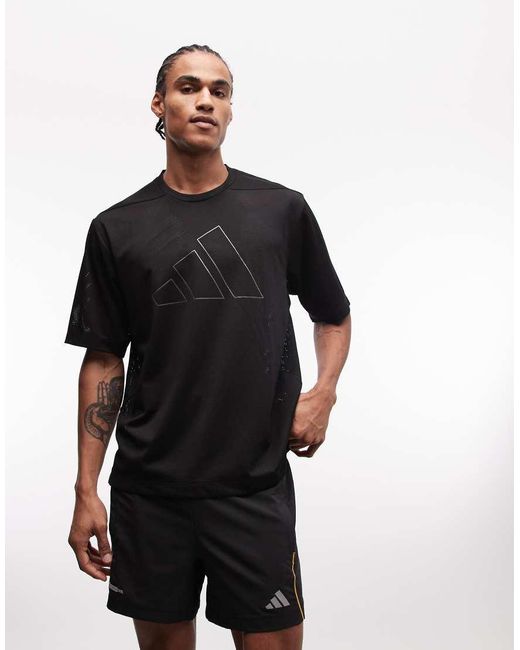 Adidas Originals Black Adidas Training Essentials Mesh T-shirt for men