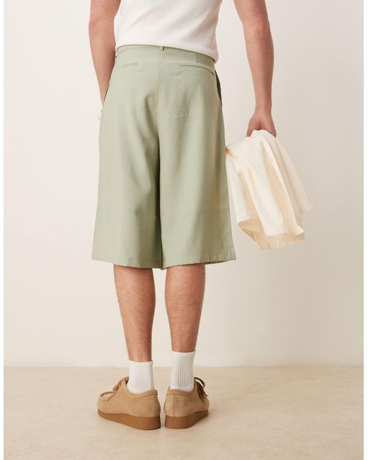 Bermuda oversize à pinces - sauge ASOS pour homme en coloris Natural