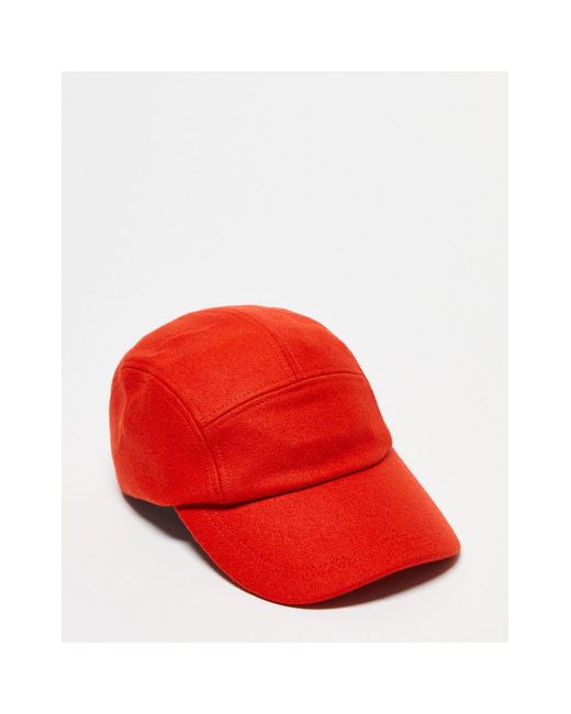 Mango Bold Flat Cap in Red Lyst UK