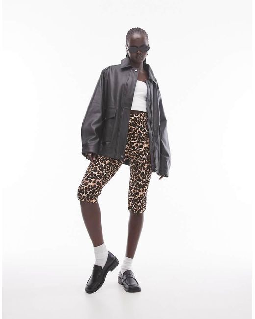 TOPSHOP Black Faux Leather Zip Through 90s Jacket With Pockets