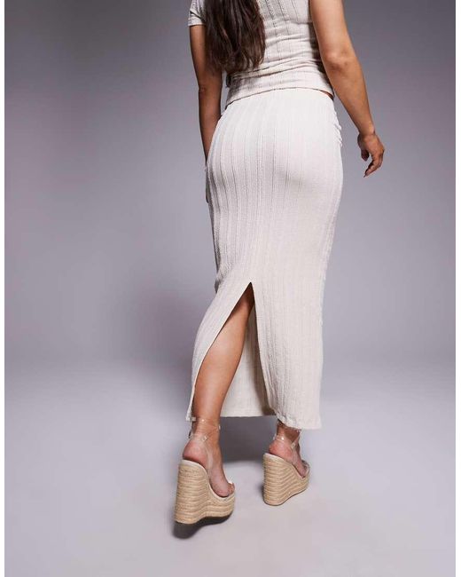 River Island Purple Textured Midi Skirt