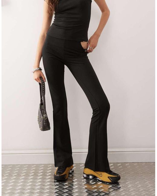 Lioness Natural Rebel Low Rise Cut Out Buckle Strap Detail Pants