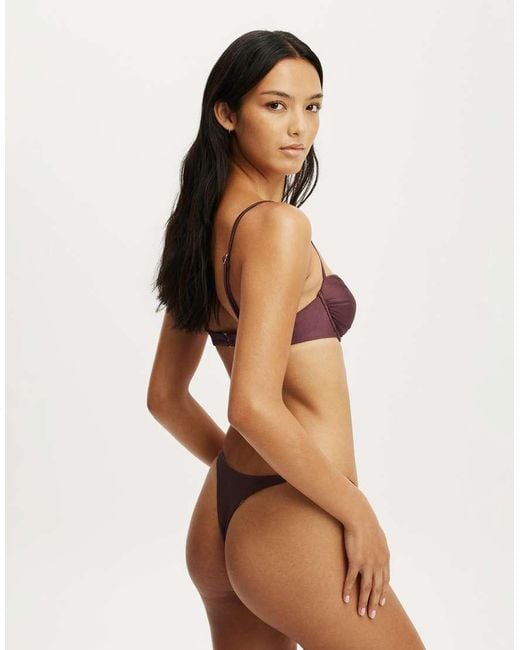Cotton On Brown Micro String Thong Bikini Bottom