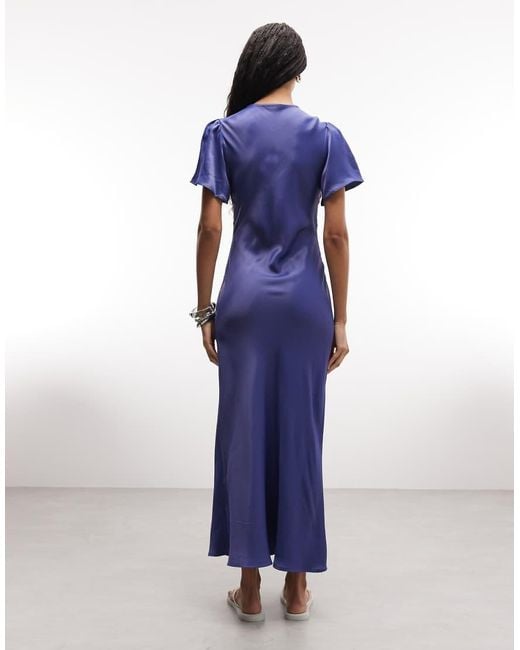 Reclaimed Vintage Blue Midi Tea Dress