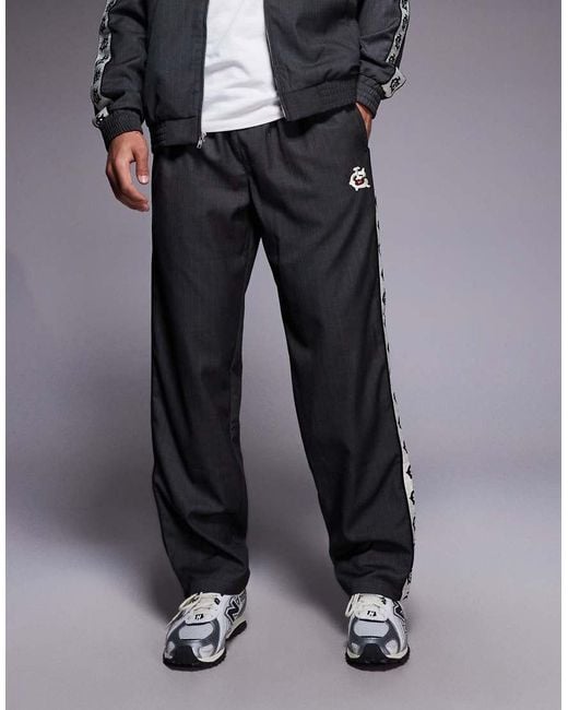 ICECREAM Black Logo Pinstripe Straight Leg Trousers Co-Ord for men