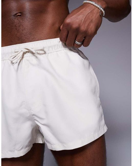 Pantaloncini Da Bagno Bianchi Taglio Super Corto di ASOS in White da Uomo