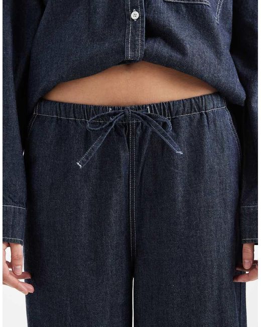 Object Blue Gina Barrel Tie Waist Jeans Co-ord