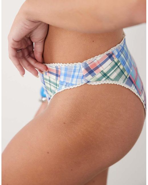 Abercrombie & Fitch Blue Mid Rise Bikini Bottom