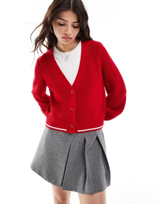 ASOS Red Knitted Cardigan