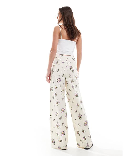 ASOS White High Waist Wide Leg Trouser Co-ord