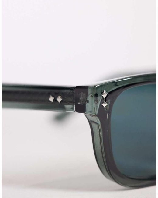 ASOS Green Premium Square Sunglasses for men